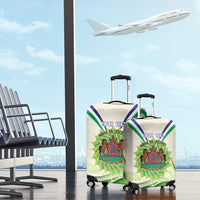 Personalised Lesotho Independence Day Luggage Cover Aloe Polyphylla Mix Coat Of Arms - Wonder Print Shop