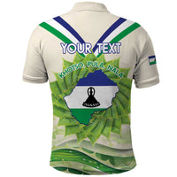 Personalised Lesotho Independence Day Polo Shirt Aloe Polyphylla Mix Coat Of Arms - Wonder Print Shop