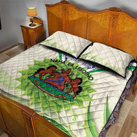 Personalised Lesotho Independence Day Quilt Bed Set Aloe Polyphylla Mix Coat Of Arms - Wonder Print Shop