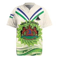 Personalised Lesotho Independence Day Rugby Jersey Aloe Polyphylla Mix Coat Of Arms - Wonder Print Shop