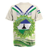 Personalised Lesotho Independence Day Rugby Jersey Aloe Polyphylla Mix Coat Of Arms - Wonder Print Shop