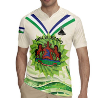 Personalised Lesotho Independence Day Rugby Jersey Aloe Polyphylla Mix Coat Of Arms - Wonder Print Shop