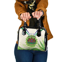 Personalised Lesotho Independence Day Shoulder Handbag Aloe Polyphylla Mix Coat Of Arms