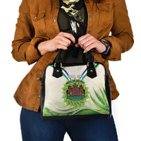Personalised Lesotho Independence Day Shoulder Handbag Aloe Polyphylla Mix Coat Of Arms