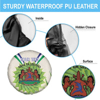 Personalised Lesotho Independence Day Spare Tire Cover Aloe Polyphylla Mix Coat Of Arms - Wonder Print Shop