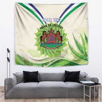 Personalised Lesotho Independence Day Tapestry Aloe Polyphylla Mix Coat Of Arms - Wonder Print Shop