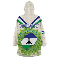 Personalised Lesotho Independence Day Wearable Blanket Hoodie Aloe Polyphylla Mix Coat Of Arms - Wonder Print Shop