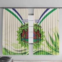 Personalised Lesotho Independence Day Window Curtain Aloe Polyphylla Mix Coat Of Arms - Wonder Print Shop