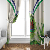 Personalised Lesotho Independence Day Window Curtain Aloe Polyphylla Mix Coat Of Arms - Wonder Print Shop
