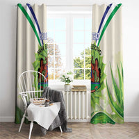 Personalised Lesotho Independence Day Window Curtain Aloe Polyphylla Mix Coat Of Arms - Wonder Print Shop