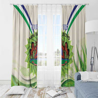 Personalised Lesotho Independence Day Window Curtain Aloe Polyphylla Mix Coat Of Arms - Wonder Print Shop