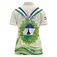Personalised Lesotho Independence Day Women Polo Shirt Aloe Polyphylla Mix Coat Of Arms - Wonder Print Shop