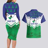 Personalised Lesotho Independence Day Couples Matching Long Sleeve Bodycon Dress and Hawaiian Shirt Naha ea Lesotho Proud - Wonder Print Shop