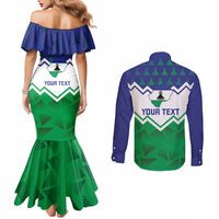 Personalised Lesotho Independence Day Couples Matching Mermaid Dress and Long Sleeve Button Shirt Naha ea Lesotho Proud