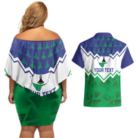 Personalised Lesotho Independence Day Couples Matching Off Shoulder Short Dress and Hawaiian Shirt Naha ea Lesotho Proud - Wonder Print Shop