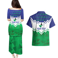 Personalised Lesotho Independence Day Couples Matching Puletasi and Hawaiian Shirt Naha ea Lesotho Proud - Wonder Print Shop