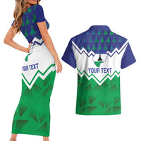 Personalised Lesotho Independence Day Couples Matching Short Sleeve Bodycon Dress and Hawaiian Shirt Naha ea Lesotho Proud - Wonder Print Shop