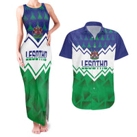 Personalised Lesotho Independence Day Couples Matching Tank Maxi Dress and Hawaiian Shirt Naha ea Lesotho Proud - Wonder Print Shop