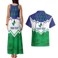 Personalised Lesotho Independence Day Couples Matching Tank Maxi Dress and Hawaiian Shirt Naha ea Lesotho Proud - Wonder Print Shop