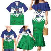 Personalised Lesotho Independence Day Family Matching Mermaid Dress and Hawaiian Shirt Naha ea Lesotho Proud - Wonder Print Shop
