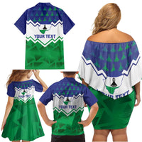 Personalised Lesotho Independence Day Family Matching Off Shoulder Short Dress and Hawaiian Shirt Naha ea Lesotho Proud - Wonder Print Shop