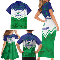 Personalised Lesotho Independence Day Family Matching Short Sleeve Bodycon Dress and Hawaiian Shirt Naha ea Lesotho Proud - Wonder Print Shop