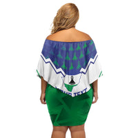 Personalised Lesotho Independence Day Off Shoulder Short Dress Naha ea Lesotho Proud - Wonder Print Shop