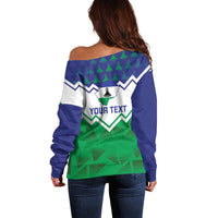 Personalised Lesotho Independence Day Off Shoulder Sweater Naha ea Lesotho Proud - Wonder Print Shop