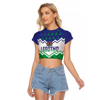 Personalised Lesotho Independence Day Raglan Cropped T Shirt Naha ea Lesotho Proud - Wonder Print Shop