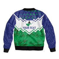 Personalised Lesotho Independence Day Sleeve Zip Bomber Jacket Naha ea Lesotho Proud - Wonder Print Shop
