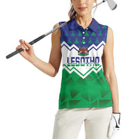 Personalised Lesotho Independence Day Women Sleeveless Polo Shirt Naha ea Lesotho Proud - Wonder Print Shop