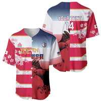 USA and Japan Rugby Custom Baseball Jersey Eagles Brave Blossoms Together Pacific - Wonder Print Shop