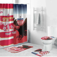 USA and Japan Rugby Custom Bathroom Set Eagles Brave Blossoms Together Pacific - Wonder Print Shop