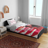 USA and Japan Rugby Custom Bedding Set Eagles Brave Blossoms Together Pacific - Wonder Print Shop