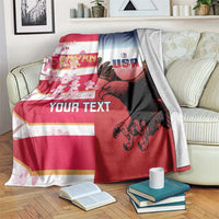 USA and Japan Rugby Custom Blanket Eagles Brave Blossoms Together Pacific - Wonder Print Shop