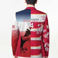 USA and Japan Rugby Custom Blazer Eagles Brave Blossoms Together Pacific - Wonder Print Shop