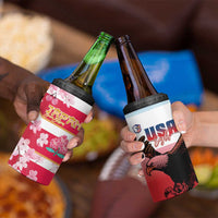 USA and Japan Rugby 4 in 1 Can Cooler Tumbler Eagles Brave Blossoms Together Pacific - Wonder Print Shop