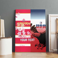 USA and Japan Rugby Custom Canvas Wall Art Eagles Brave Blossoms Together Pacific - Wonder Print Shop