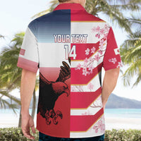 USA and Japan Rugby Custom Hawaiian Shirt Eagles Brave Blossoms Together Pacific - Wonder Print Shop
