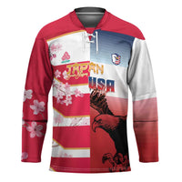 USA and Japan Rugby Custom Hockey Jersey Eagles Brave Blossoms Together Pacific - Wonder Print Shop