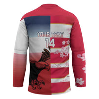 USA and Japan Rugby Custom Hockey Jersey Eagles Brave Blossoms Together Pacific - Wonder Print Shop
