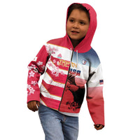 USA and Japan Rugby Custom Kid Hoodie Eagles Brave Blossoms Together Pacific - Wonder Print Shop