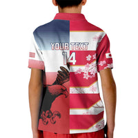 USA and Japan Rugby Custom Kid Polo Shirt Eagles Brave Blossoms Together Pacific - Wonder Print Shop