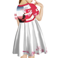USA and Japan Rugby Custom Kid Short Sleeve Dress Eagles Brave Blossoms Together Pacific - Wonder Print Shop