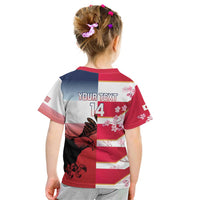 USA and Japan Rugby Custom Kid T Shirt Eagles Brave Blossoms Together Pacific - Wonder Print Shop
