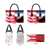 USA and Japan Rugby Custom Leather Bag Eagles Brave Blossoms Together Pacific - Wonder Print Shop