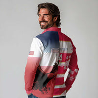 USA and Japan Rugby Custom Long Sleeve Polo Shirt Eagles Brave Blossoms Together Pacific - Wonder Print Shop