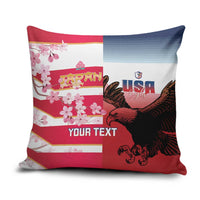 USA and Japan Rugby Custom Pillow Cover Eagles Brave Blossoms Together Pacific - Wonder Print Shop