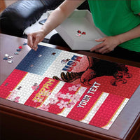 USA and Japan Rugby Custom Puzzle Eagles Brave Blossoms Together Pacific - Wonder Print Shop