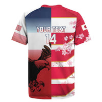 USA and Japan Rugby Custom Rugby Jersey Eagles Brave Blossoms Together Pacific - Wonder Print Shop